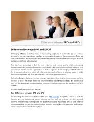 Difference Between BPO and KPO?