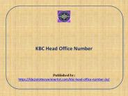 KBC Head Office Number