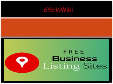 eYelloWiki - Free Business Submission