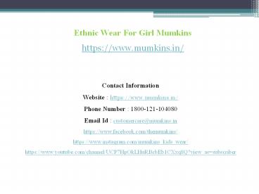 Ethnic wear for girl