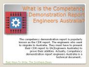What is the Competency Demonstration Report Engineers Australia?