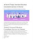 10 Secret Things: Overseas Education Consultants Services in Chennai PowerPoint PPT Presentation