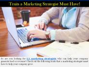Traits a Marketing Strategist Must Have