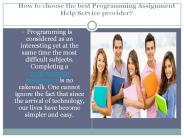 Programming Assignment Help - Yourassignmenthelp