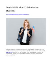 Study in USA after 12th for Indian Students