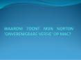 WAAROM TOONT MIJN NORTON 'ONVERENIGBARE VERSIE' OP MAC? PowerPoint PPT Presentation