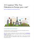 10 Countries! Why Free Education in Europe goes viral? PowerPoint PPT Presentation