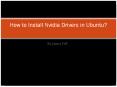 How to Install Nvidia Drivers in Ubuntu? PowerPoint PPT Presentation