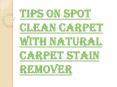 Will Natural Carpet Stain Remover Help to Remove Stubborn Stains? PowerPoint PPT Presentation