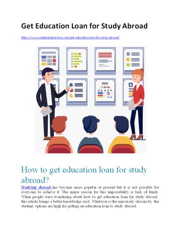 Get Education Loan for Study Abroad