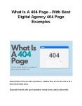 What Is A 404 Page - With Best Digital Agency 404 Page Examples PowerPoint PPT Presentation