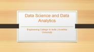 Data Science and Data Analytics - Avantika University