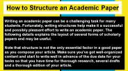 How To Structure An Academic Paper