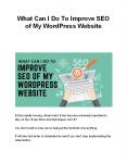 What Can I Do To Improve SEO of My WordPress Website PowerPoint PPT Presentation