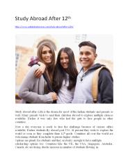Study Abroad After 12th