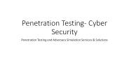 Penetration Testing and Adversary Simulation Services & Solutions