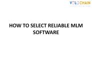How To Select Reliable MLM Software