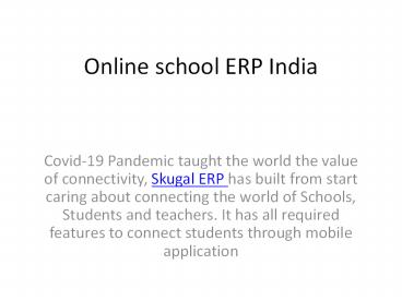 Online school ERP India