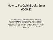 Resolve QuickBooks Error Code 6000 82