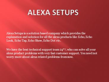 Alexa Echo Setup