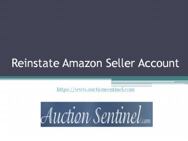 Reinstate Amazon Seller Account