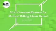 Most Common Reasons for  Medical Billing Claim Denial