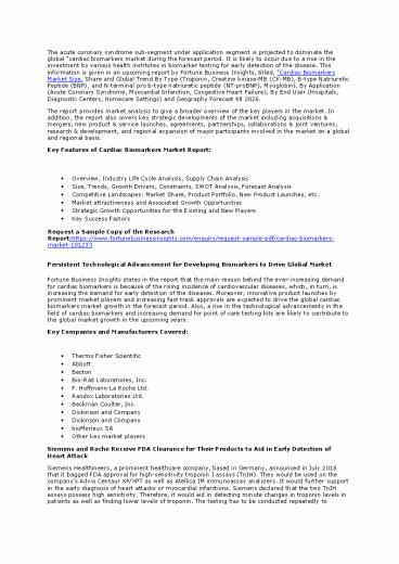 Cardiac Biomarkers Market 2020 Global Industry Size, Demand, Share, Growth Analysis, CAGR Status, Revenue and 2026 Forecast