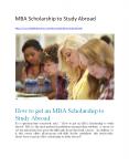 MBA Scholarship to Study Abroad PowerPoint PPT Presentation