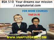 BSA 510  Your dreams our mission / snaptutorial.com