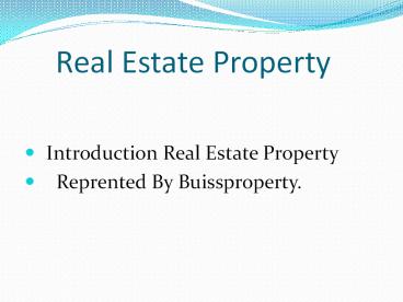 Real Estate Property Investement
