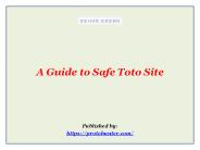 A Guide to Safe Toto Site