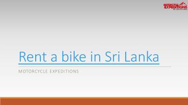 Rent a bike in Sri Lanka