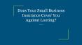 Does Your Small Business Insurance Cover You Against Looting? PowerPoint PPT Presentation