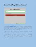 How to Check Target Gift Card Balance? PowerPoint PPT Presentation