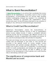 Bank reconciliation - What is bank reconciliation?
