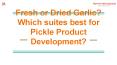 Fresh or Dried Garlic? Which suites best for Pickle Product Development? PowerPoint PPT Presentation