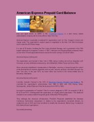 American Express Prepaid Card Balance