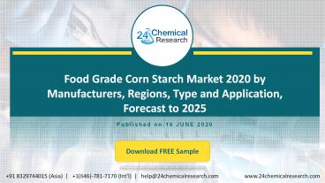 Food Grade Corn Starch Market 2020 by Manufacturers, Regions, Type and Application, Forecast to 2025