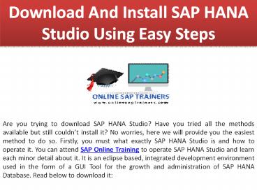 Download And Install SAP HANA Studio Using Easy Steps