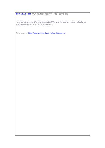 Best OLX Script - OLX Source Code PHP - AIS Technolabs