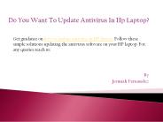 Do You Want To Update Antivirus In Hp Laptop?