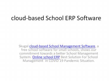 cloud-based School ERP Software