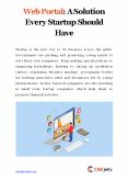 Web Portal: A Solution Every Startup Should Have PowerPoint PPT Presentation
