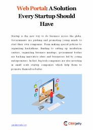 Web Portal: A Solution Every Startup Should Have