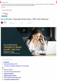 An Overview: Traumatic Brain Injury (TBI) And Addiction