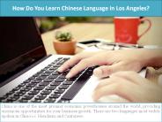 How Do You Learn Chinese Language in Los Angeles?