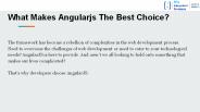 What Makes Angularjs The Best Choice?