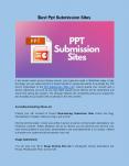 Best Ppt Submission Sites PowerPoint PPT Presentation