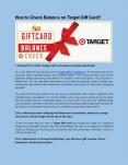 How to Check Balance on Target Gift Card PowerPoint PPT Presentation