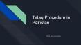 Talaq Procedure in Pakistan - Law Firm For Legal Talaq Service PowerPoint PPT Presentation